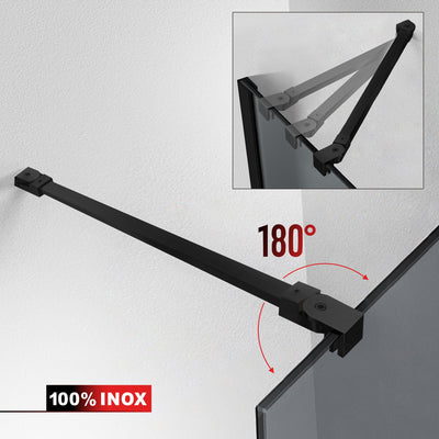 Paravan dus Walk-in, Perete dus  Negru, #Gri