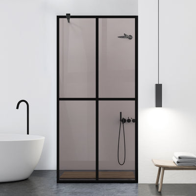 Paravan dus Walk-in, Perete dus  Negru, #Bronz #Bronz