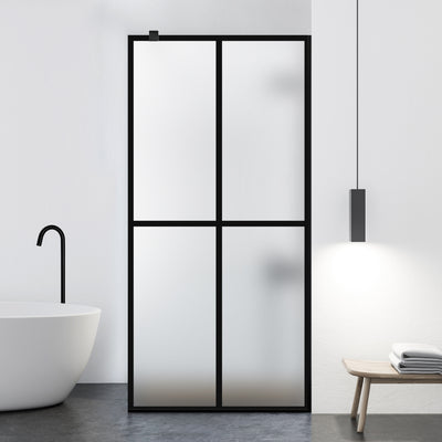 Paravan dus Walk-in, Perete dus  Negru, #Mat #Matt