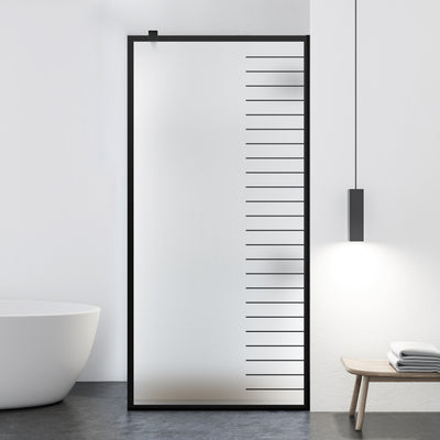 Paravan dus Walk-in, Perete dus  Negru, #Mat #Matt