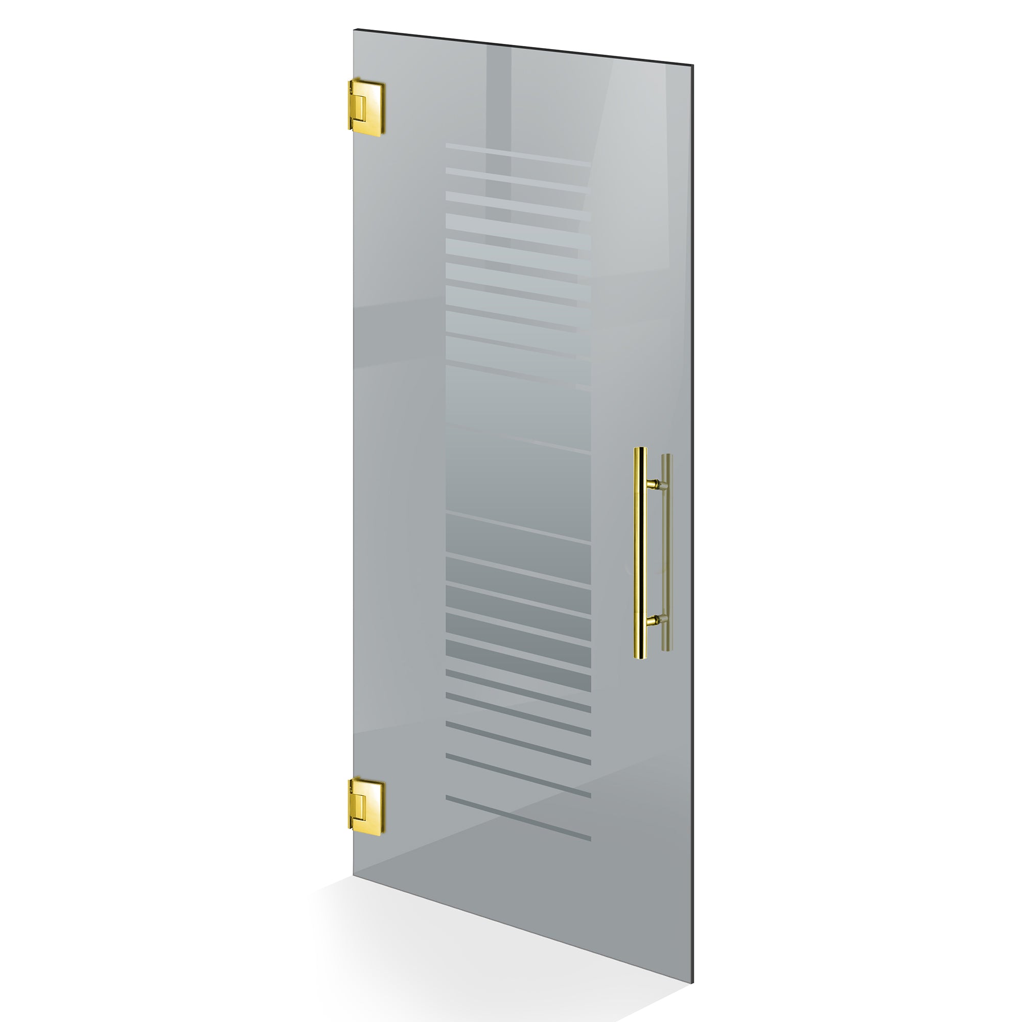Hinged glass door gold, #Grey