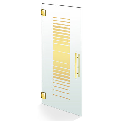 Hinged glass door gold, #Satiné
