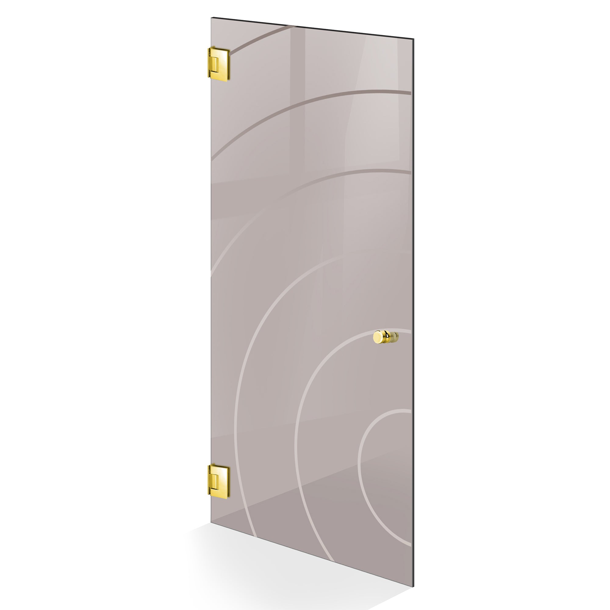 Hinged glass door gold, #Bronze