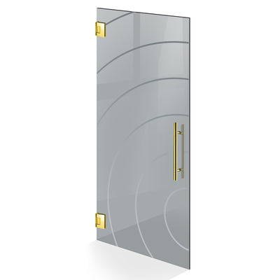 Hinged glass door gold, #Grey