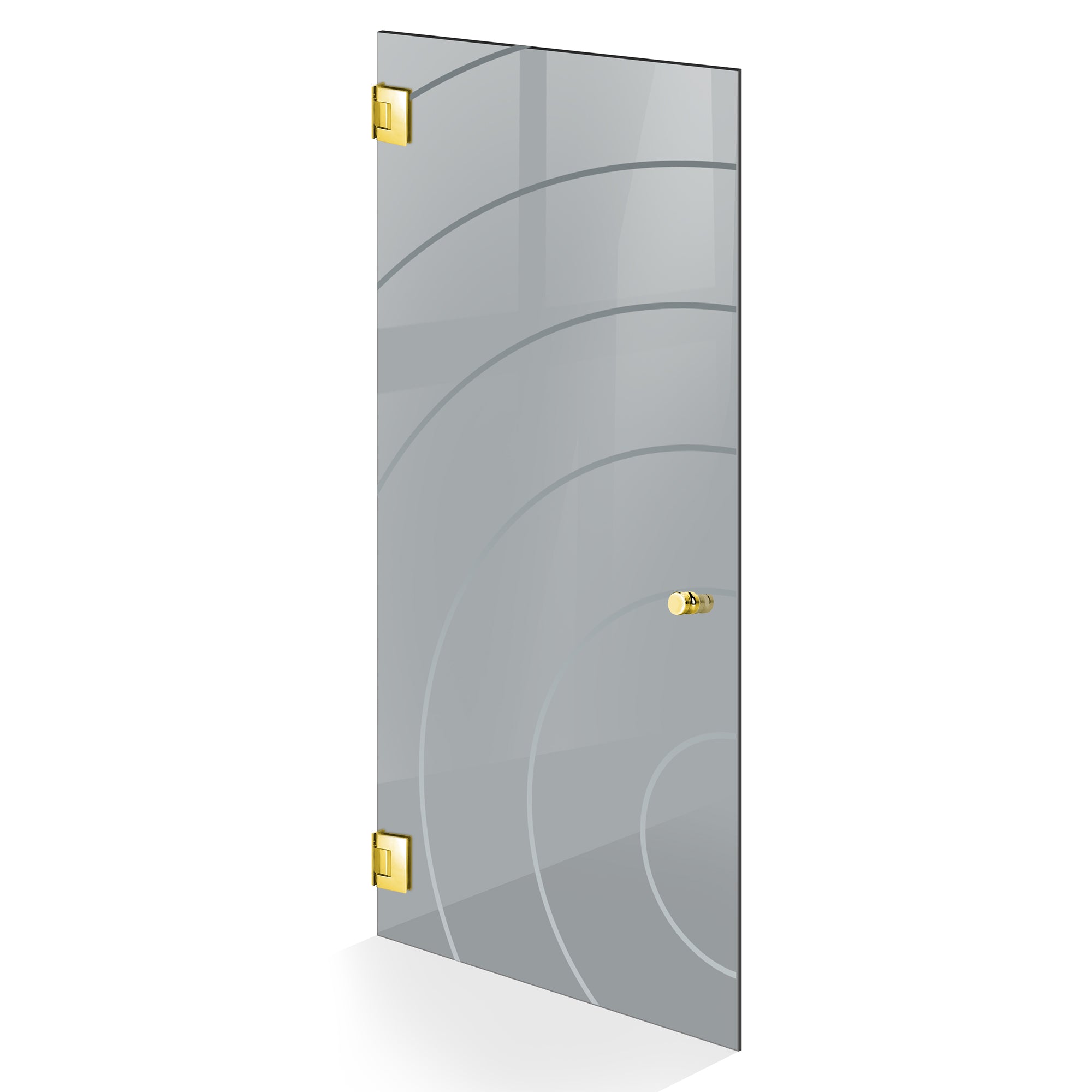 Hinged glass door gold, #Grey