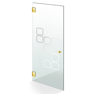 Hinged glass door gold, #Clear