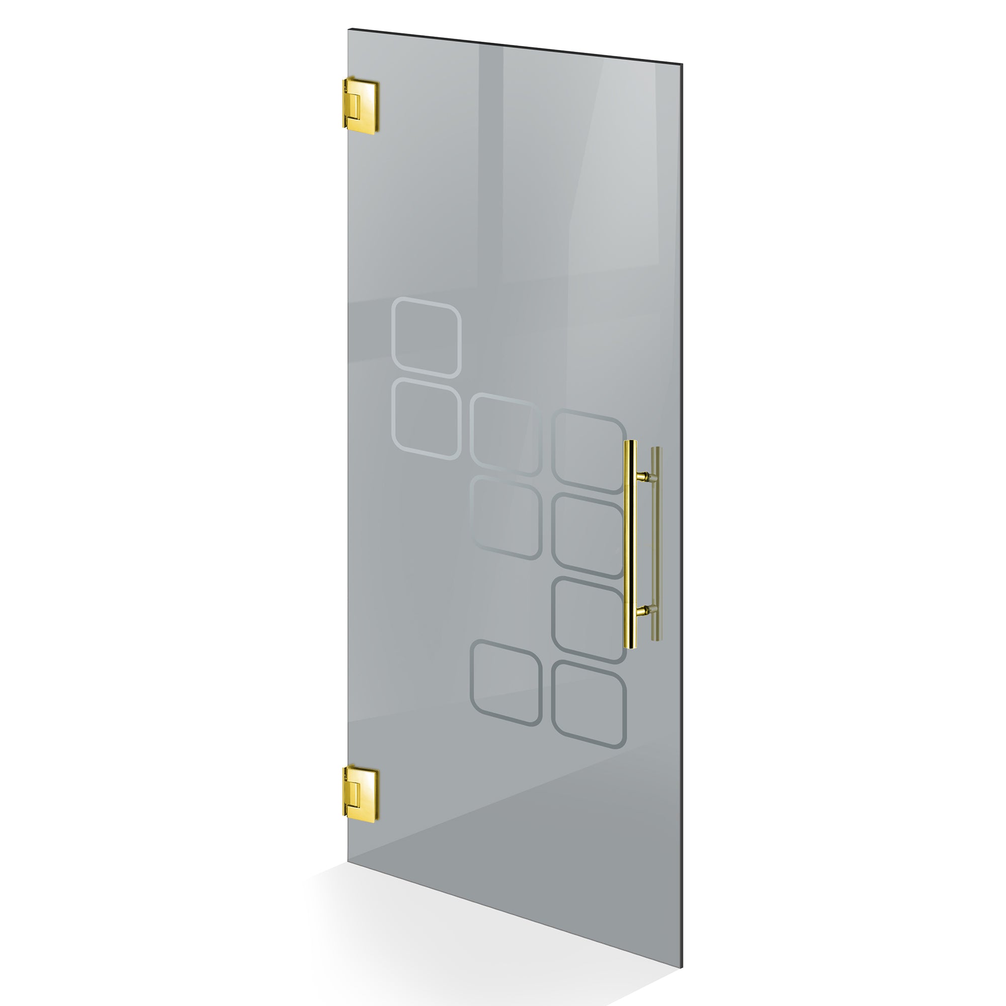 Hinged glass door gold, #Grey