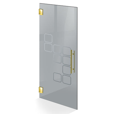 Hinged glass door gold, #Grey