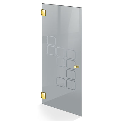 Hinged glass door gold, #Grey