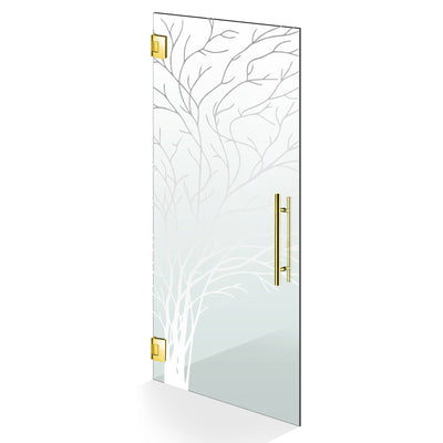 Porta in vetro battente oro, #Trasparente