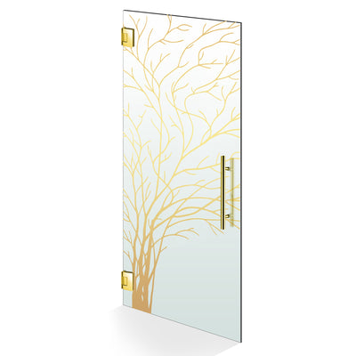 Porta in vetro battente oro, #Satinato