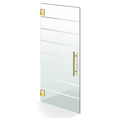 Porta in vetro battente oro, #Trasparente