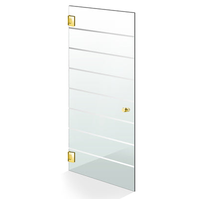 Porta in vetro battente oro, #Trasparente