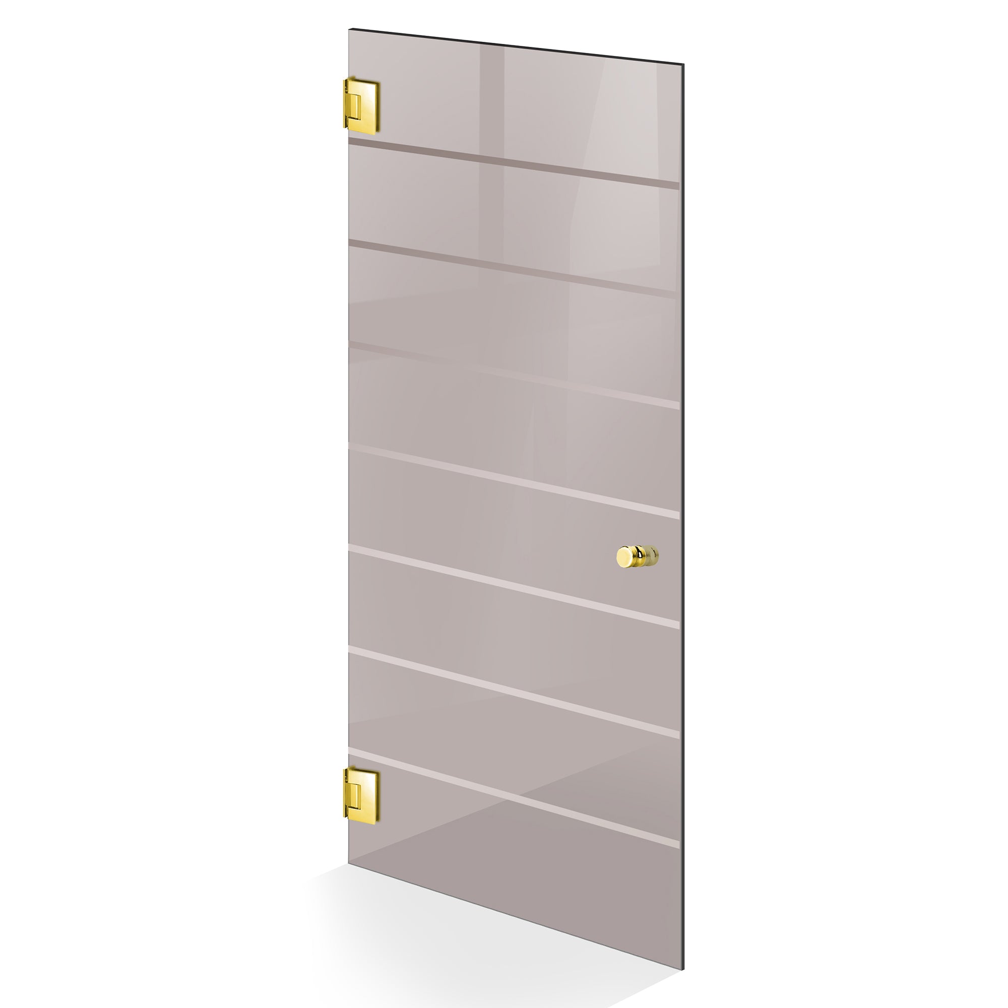 Porta in vetro battente oro, #Bronzo