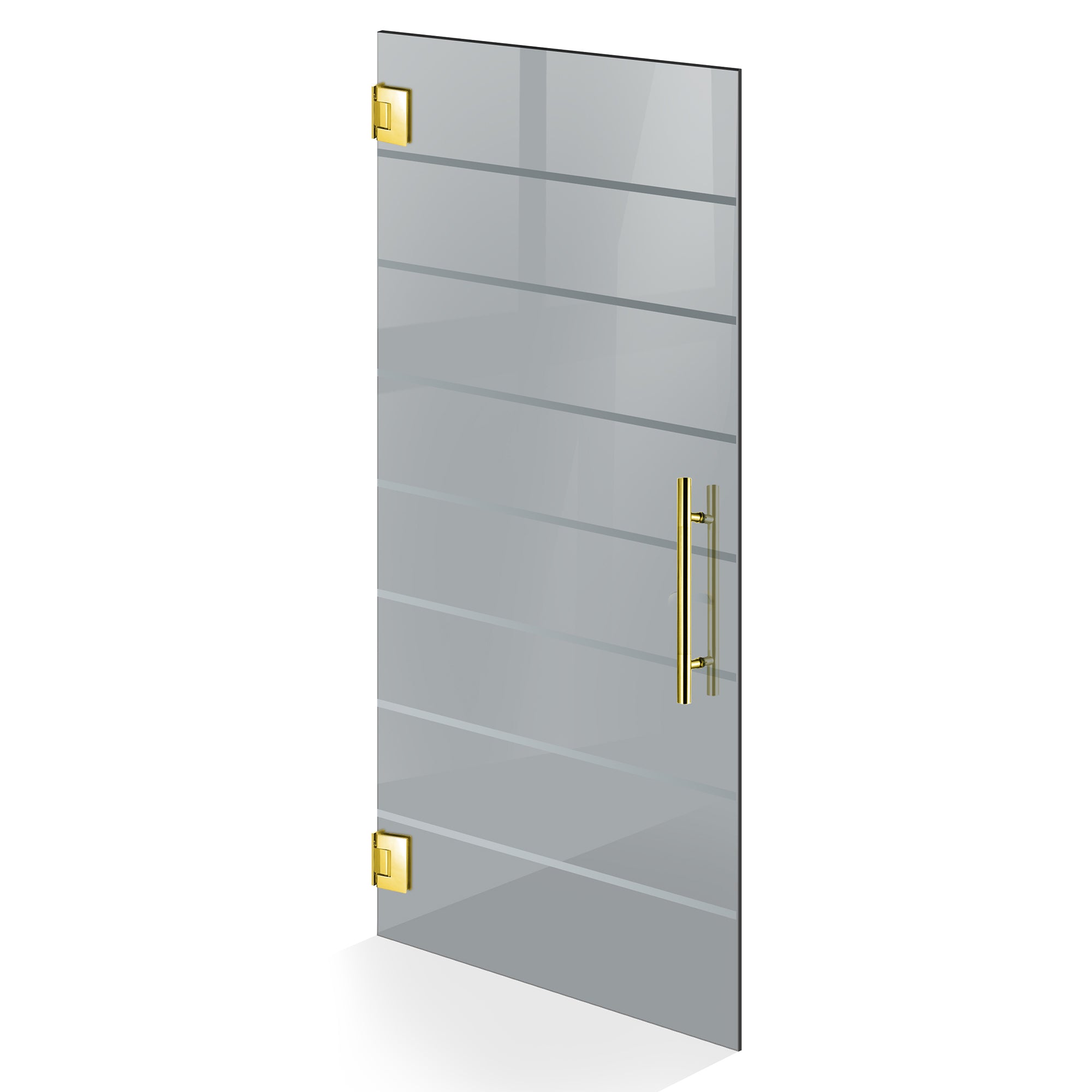 Porta in vetro battente oro, #Grigio