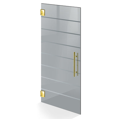 Porta in vetro battente oro, #Grigio