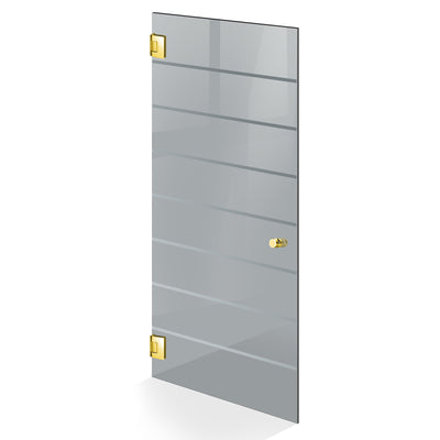 Porta in vetro battente oro, #Grigio