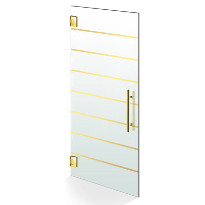 Porta in vetro battente oro, #Satinato