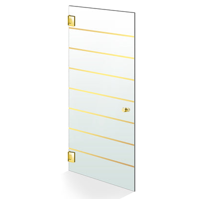 Porta in vetro battente oro, #Satinato