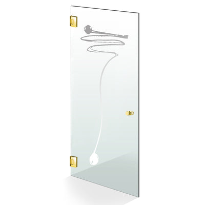 Porta in vetro battente oro, #Trasparente