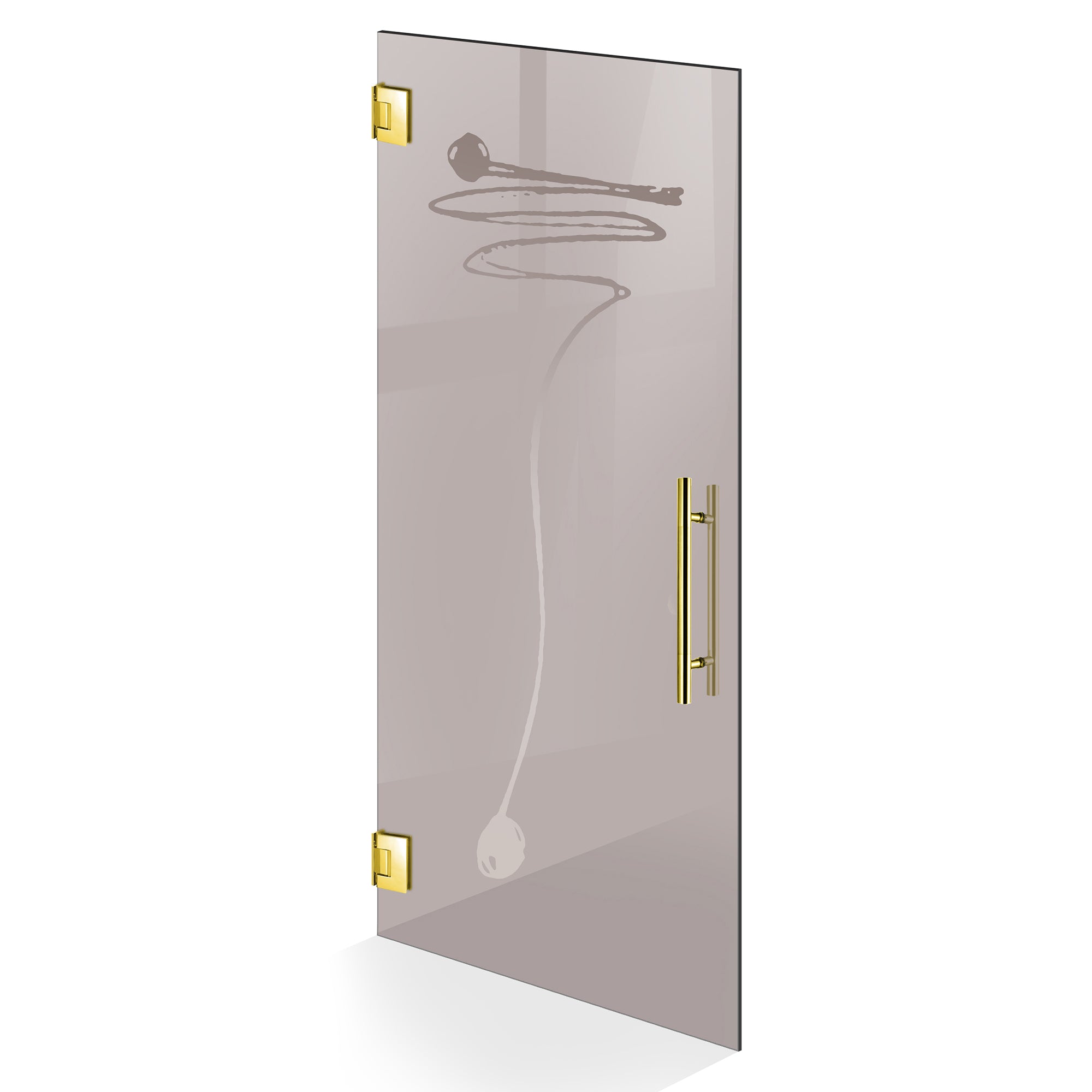 Porta in vetro battente oro, #Bronzo