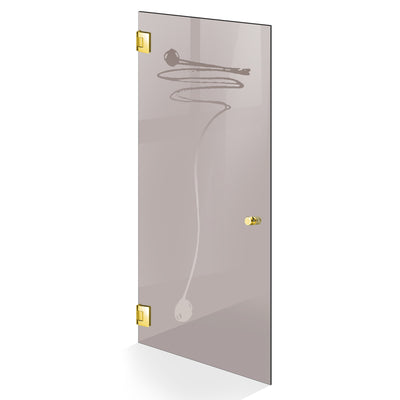 Porta in vetro battente oro, #Bronzo