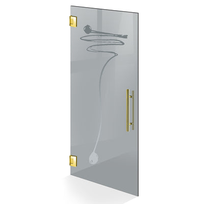 Porta in vetro battente oro, #Grigio