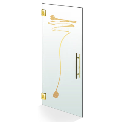 Porta in vetro battente oro, #Satinato