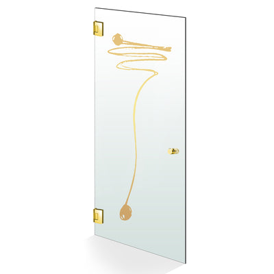Porta in vetro battente oro, #Satinato