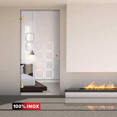 Hinged glass door gold, #Clear