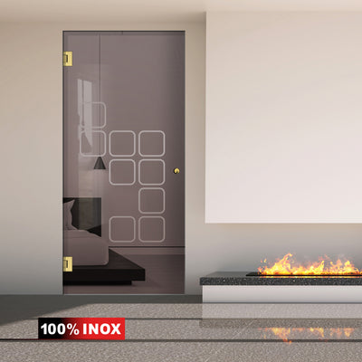 Hinged glass door gold, #Bronze