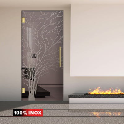 Porta in vetro battente oro, #Bronzo