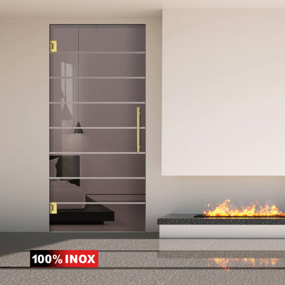 Porta in vetro battente oro, #Bronzo