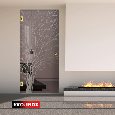 Porta in vetro battente oro, #Bronzo