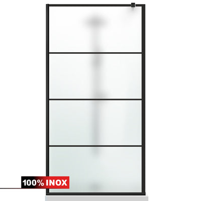 Paravan dus Walk-in, Perete dus  Negru, #Mat #Matt
