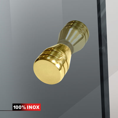 Porta in vetro battente oro, #Grigio