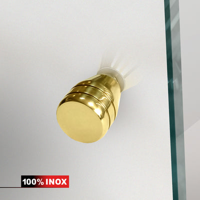 Hinged glass door gold, #Satiné