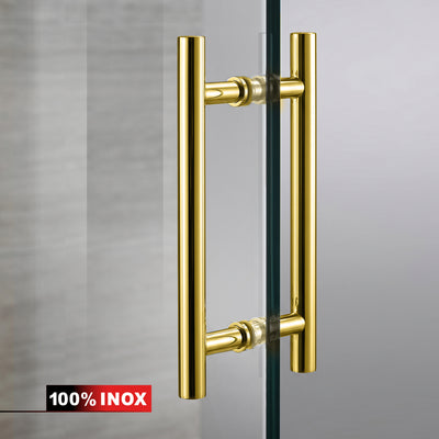 Porta in vetro battente oro, #Trasparente