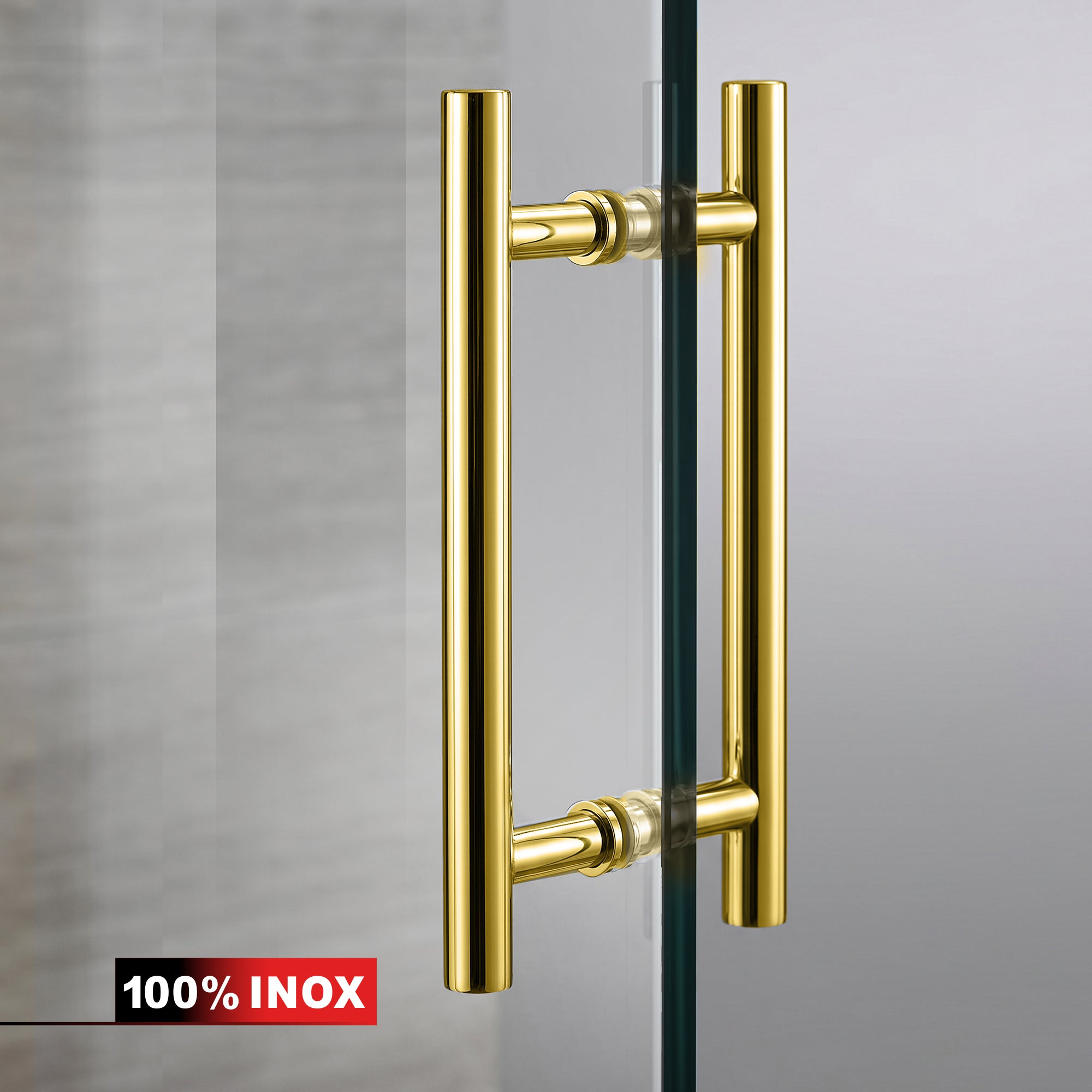 Porta in vetro battente oro, #Trasparente