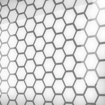 Vetro verniciato per rivestimenti cucina, modello HEXAGON