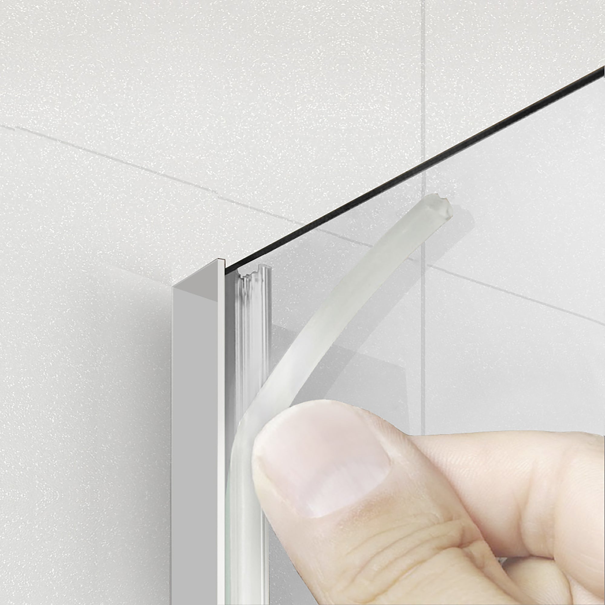 Paravan dus Walk-in, Perete dus Inox, #Clara #Víztiszta
