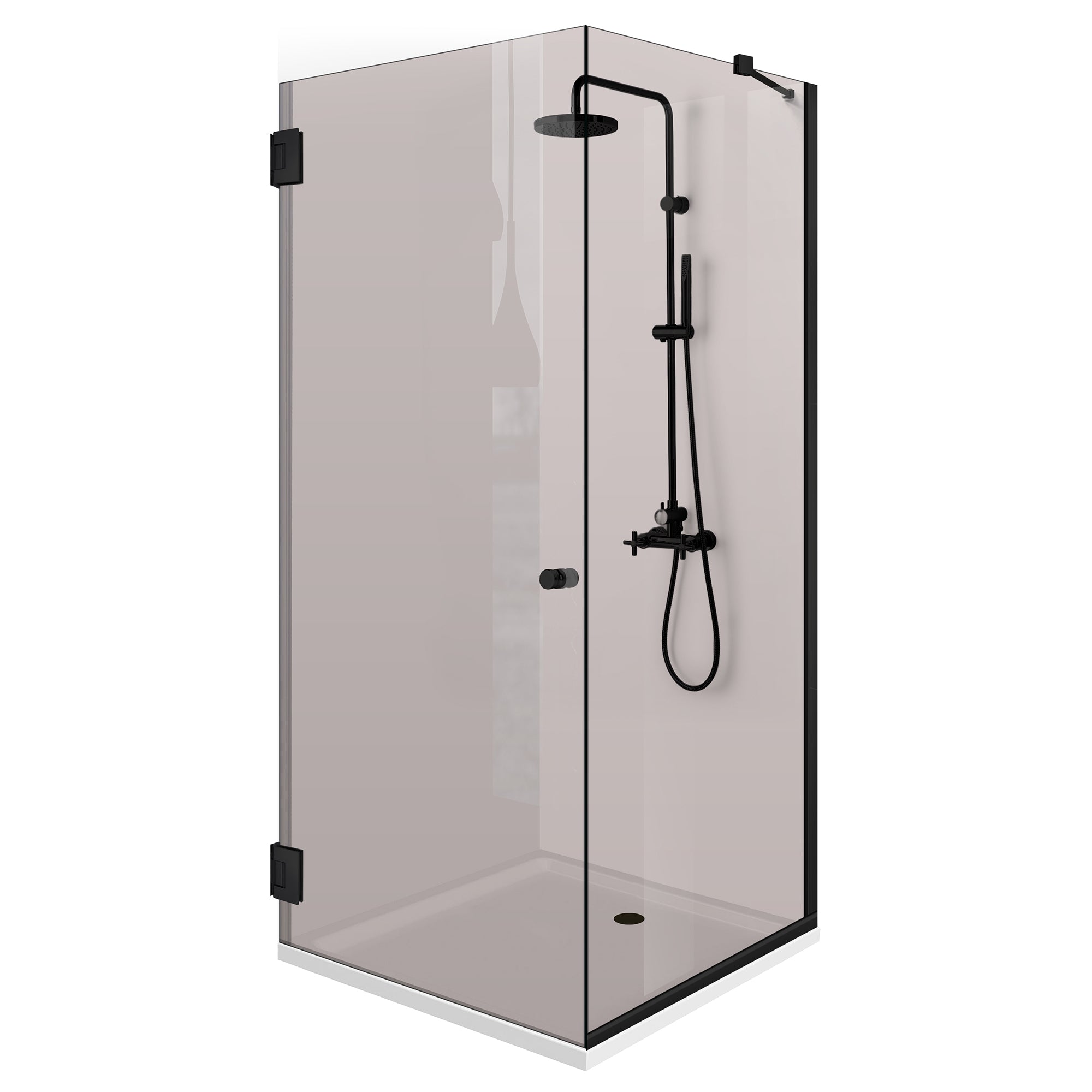 Cabina doccia con porta battente #Bronzo