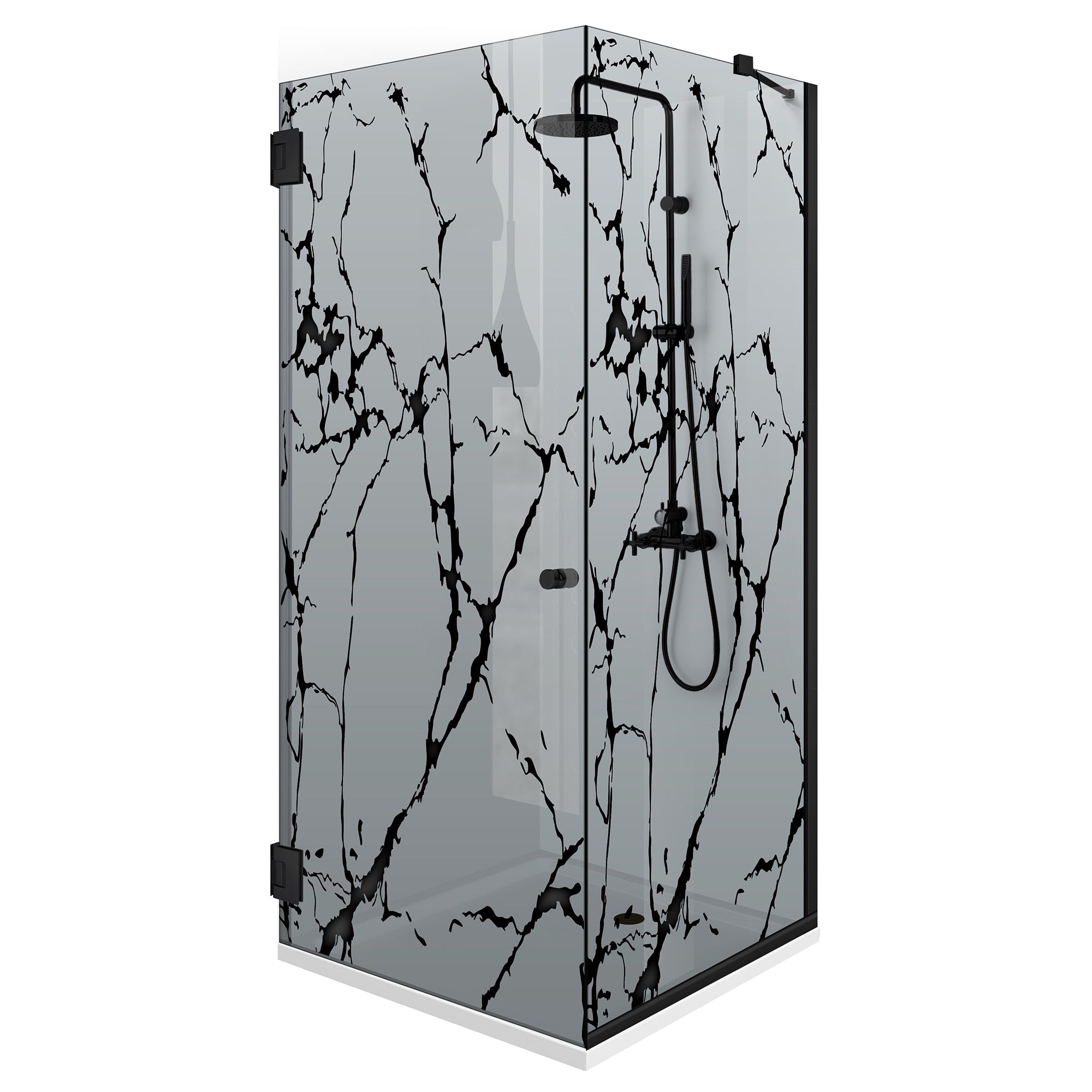 Cabina doccia con porta battente #Grigio