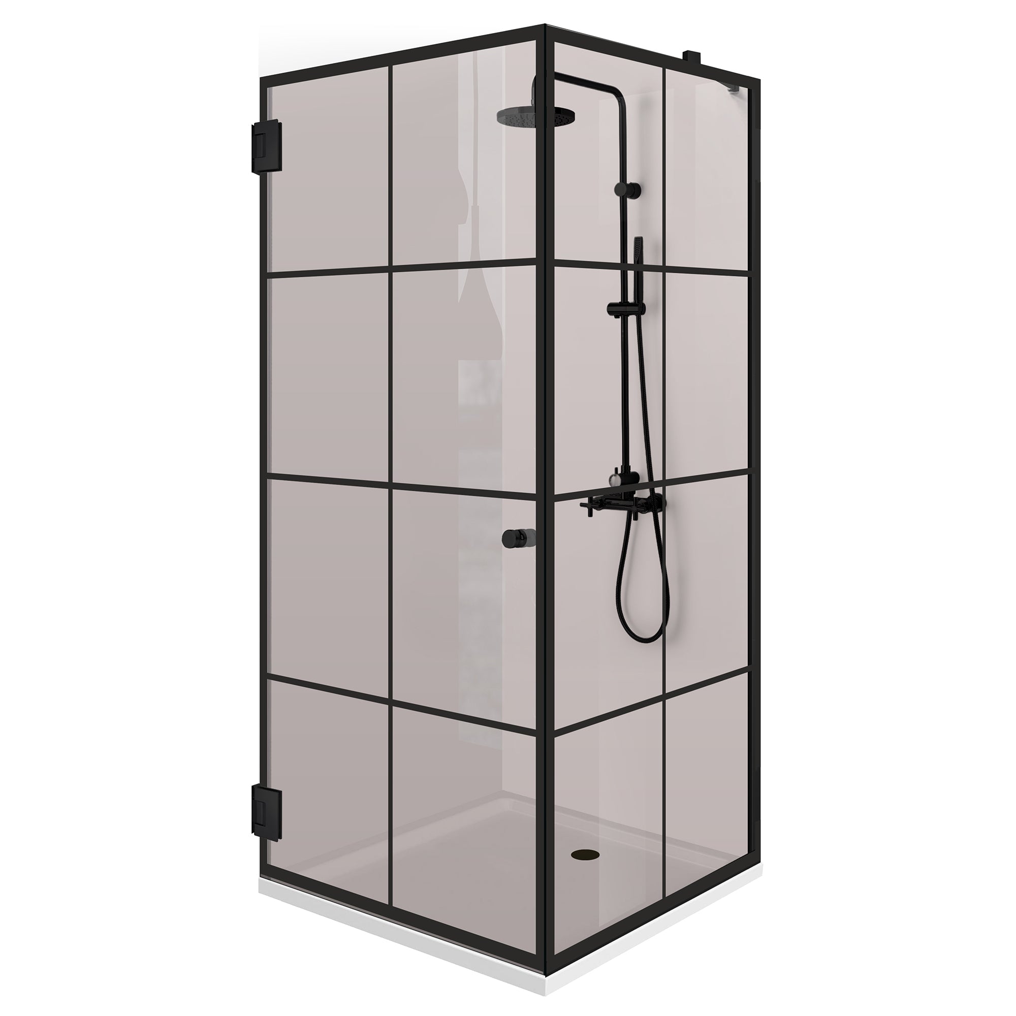 Cabina doccia con porta battente #Bronzo