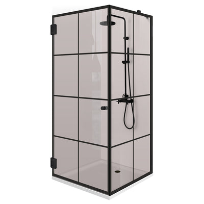 Cabina doccia con porta battente #Bronzo