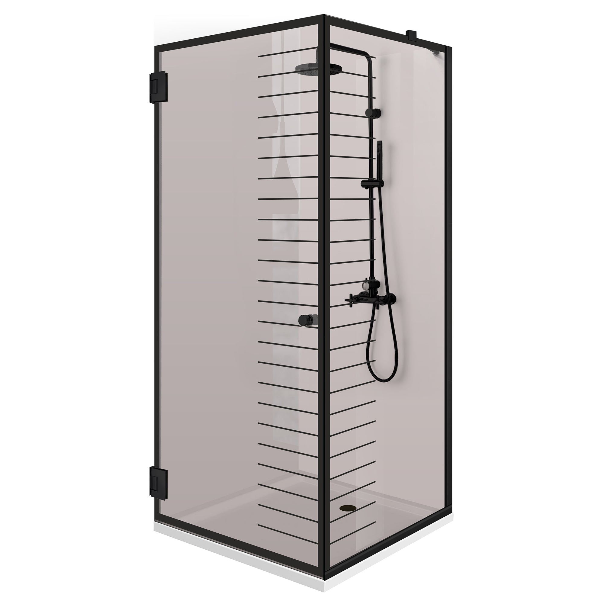 Cabina doccia con porta battente #Bronzo