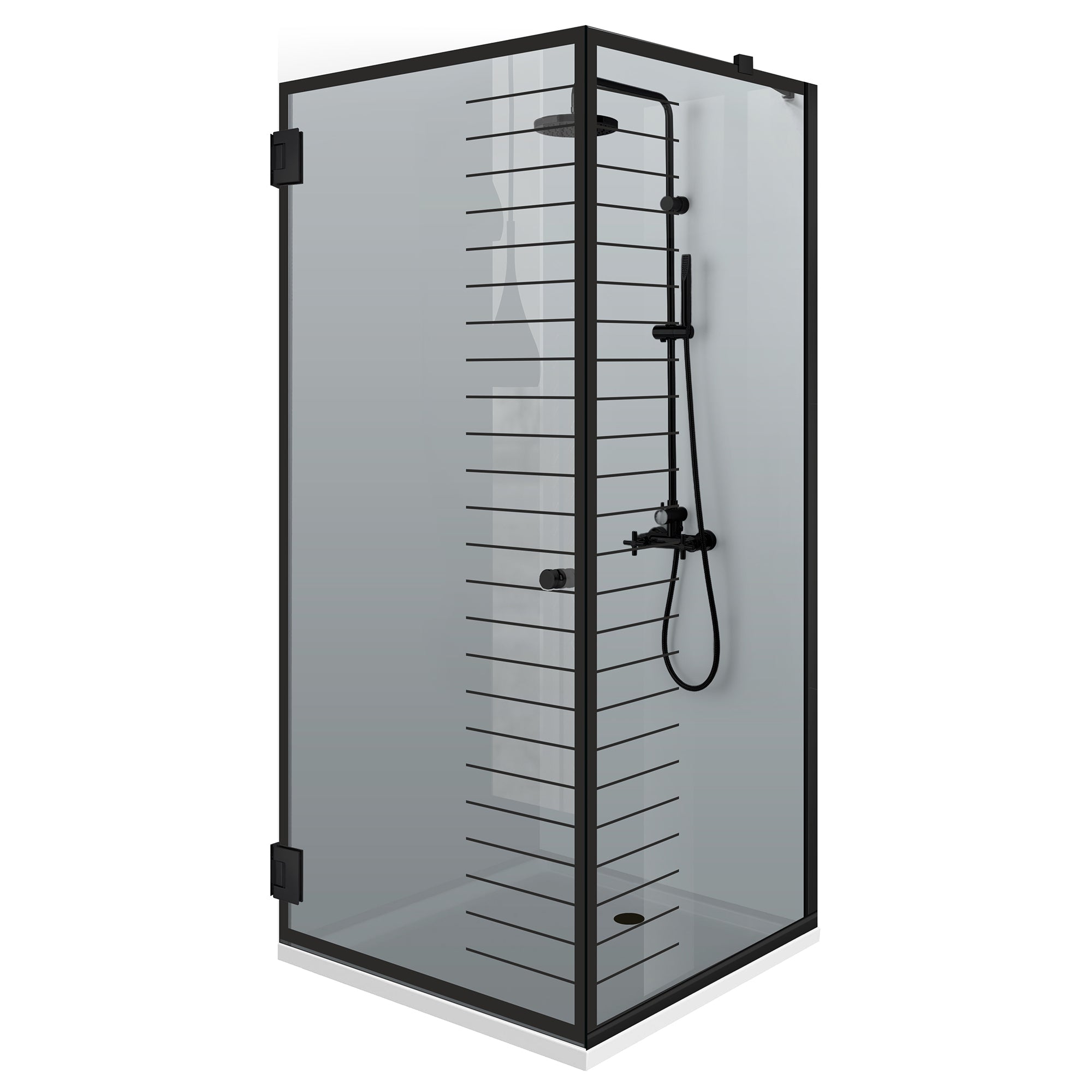Cabina doccia con porta battente #Grigio