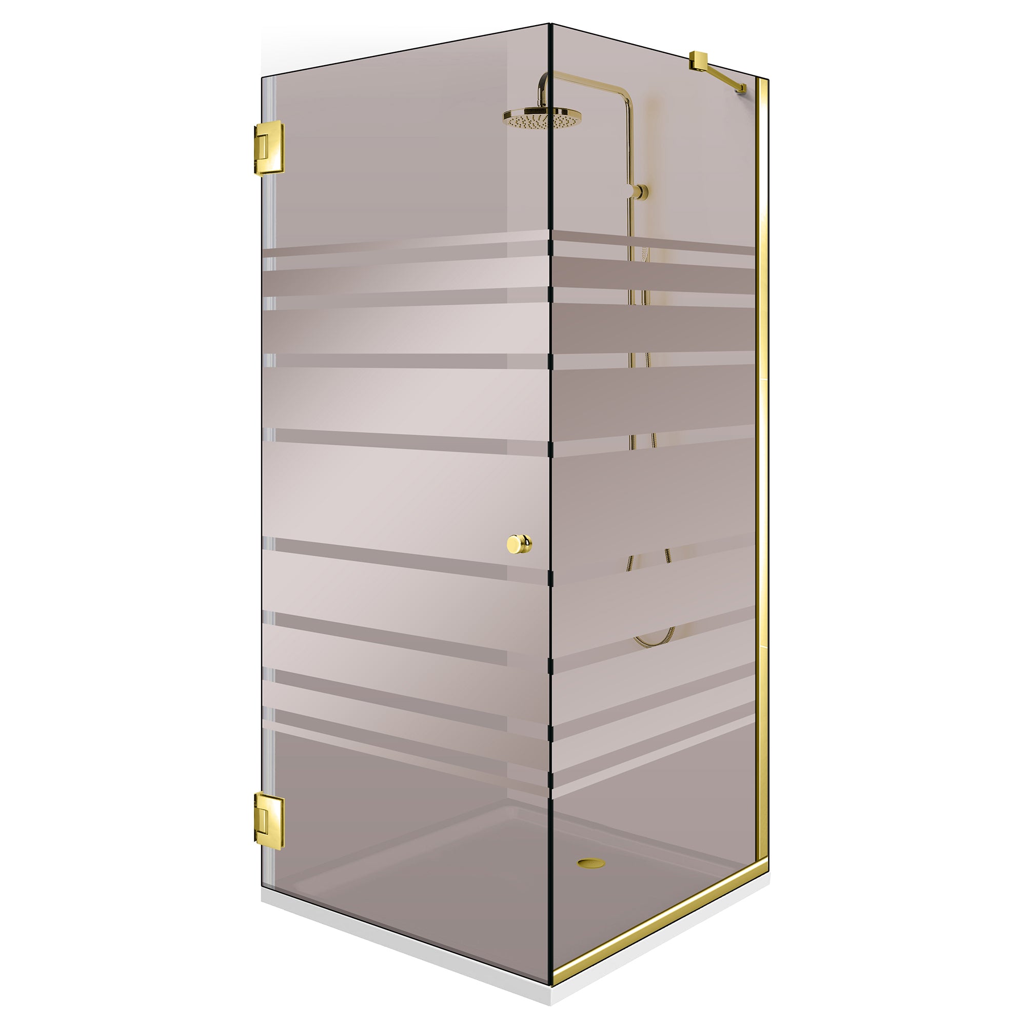 Cabina doccia con porta battente #Bronzo