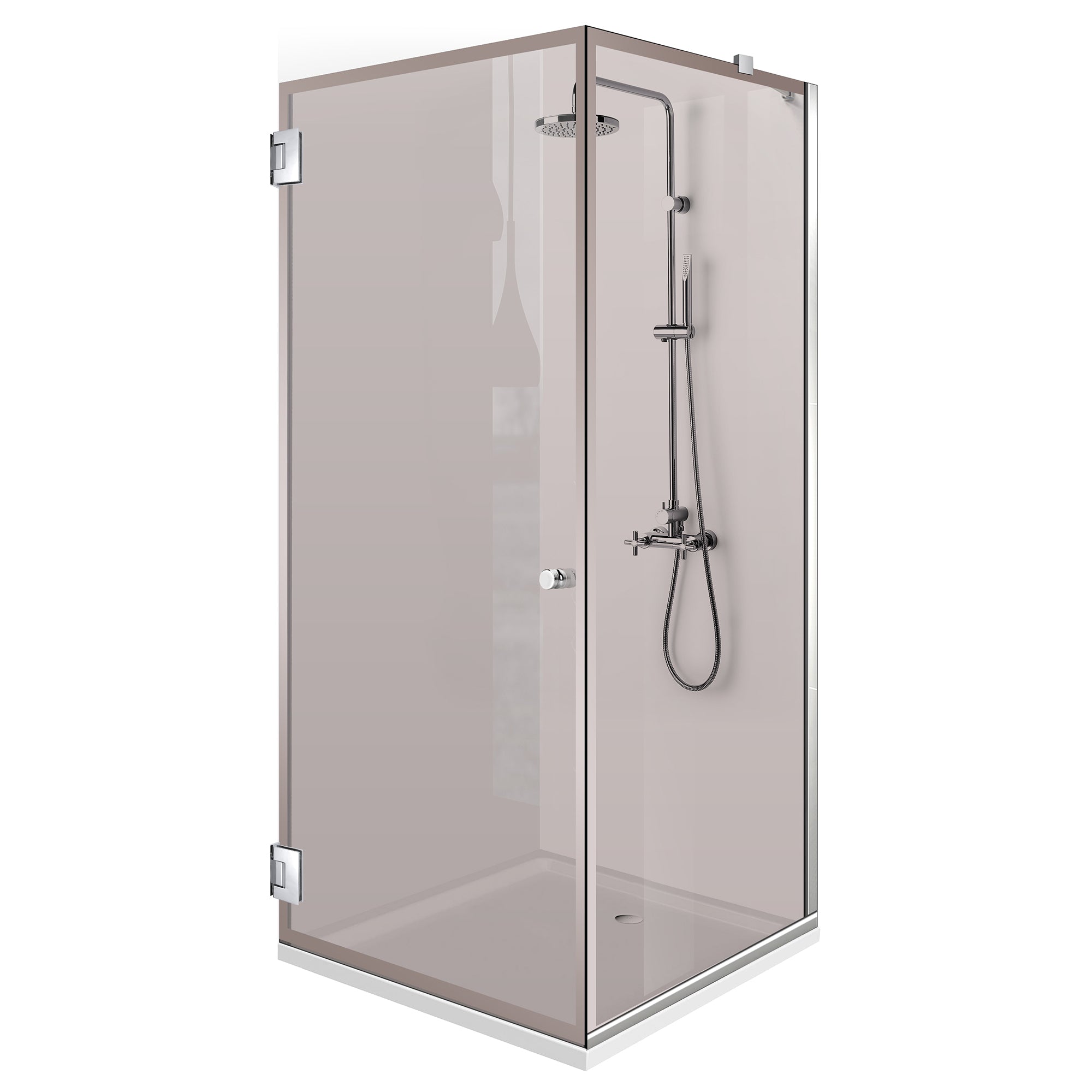 Cabina doccia con porta battente #Bronzo