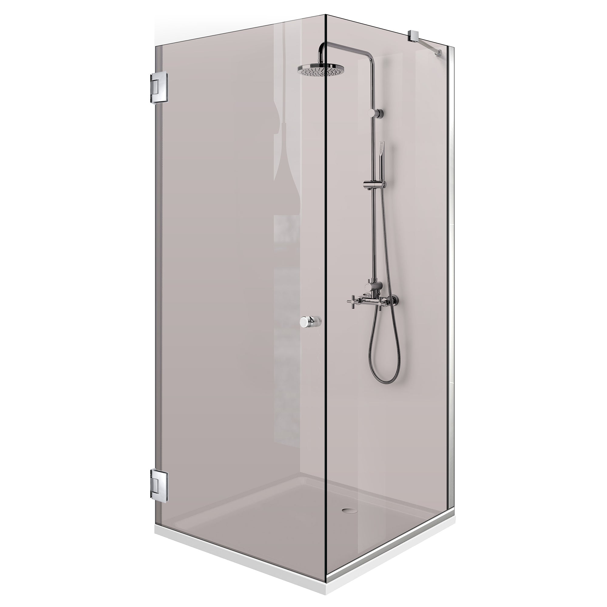 Cabina doccia con porta battente #Bronzo